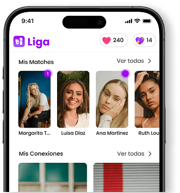 Celular con la app Liga
